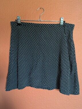 Classic A-Line Navy Polka Dot Skirt